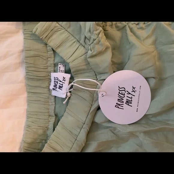 Green Ruched Mini Skirt - Picture 3 of 3